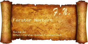 Ferster Norbert névjegykártya