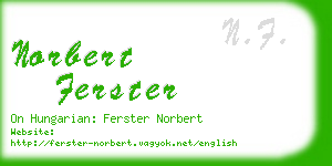 norbert ferster business card